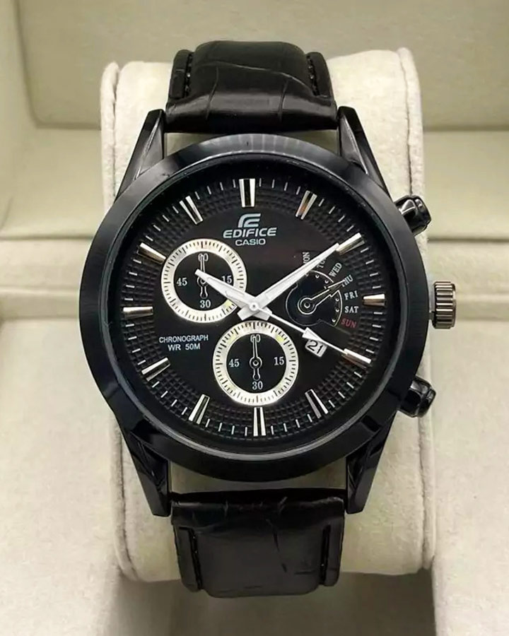 ساعت مردانه مدل EDIFICE ( صفحه مشکی سفید) کد6291
