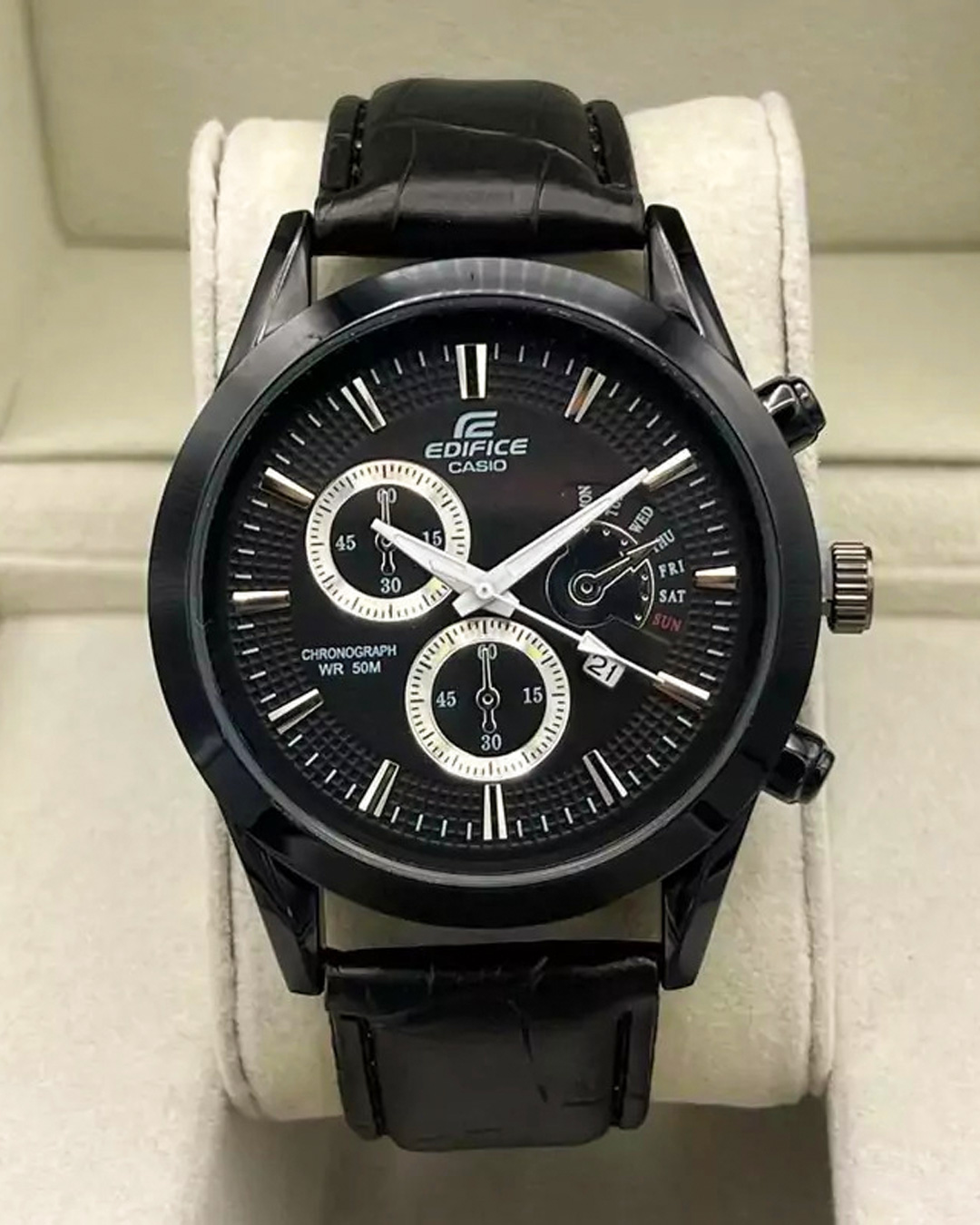 ساعت مردانه مدل EDIFICE ( صفحه مشکی سفید) کد6291