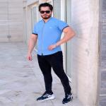 پیراهن نیم استین مردانه مدل Soprx( ابی) کد6324